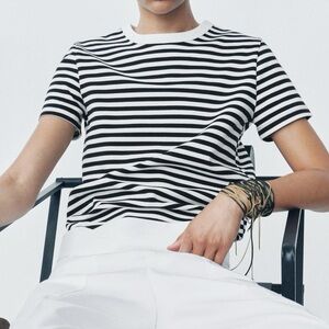 Black and White Striped T-Shirt from Zara